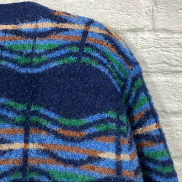 Howlin’ Men’s XL Out of This World Cardigan - Magic Blue - 100% Scottish Wool - Picture 12 of 16